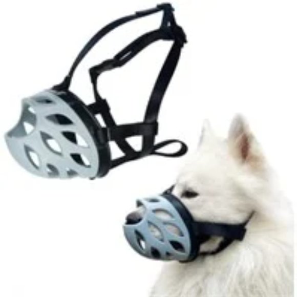 Dog Muzzle to Prevent Barking, Biting and Chewing, Soft Rubber Basket Muzxle - Picture 1 of 12